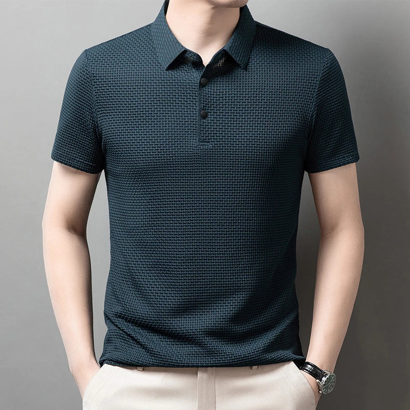 Men's Casual Short Sleeve Solid Color Polo Shirt