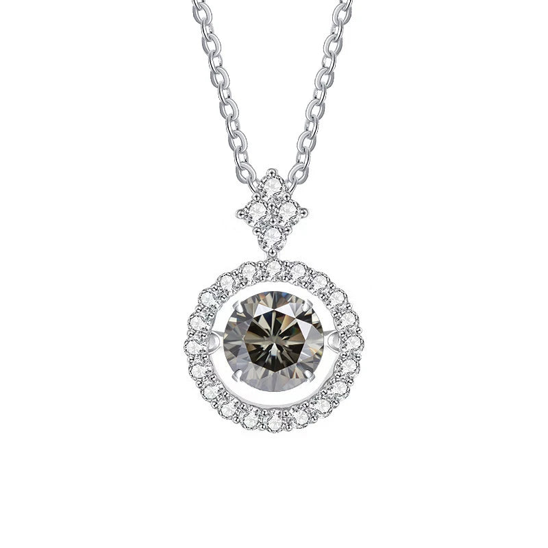 Moissanite Pendant Necklace for Women in Sterling Silver