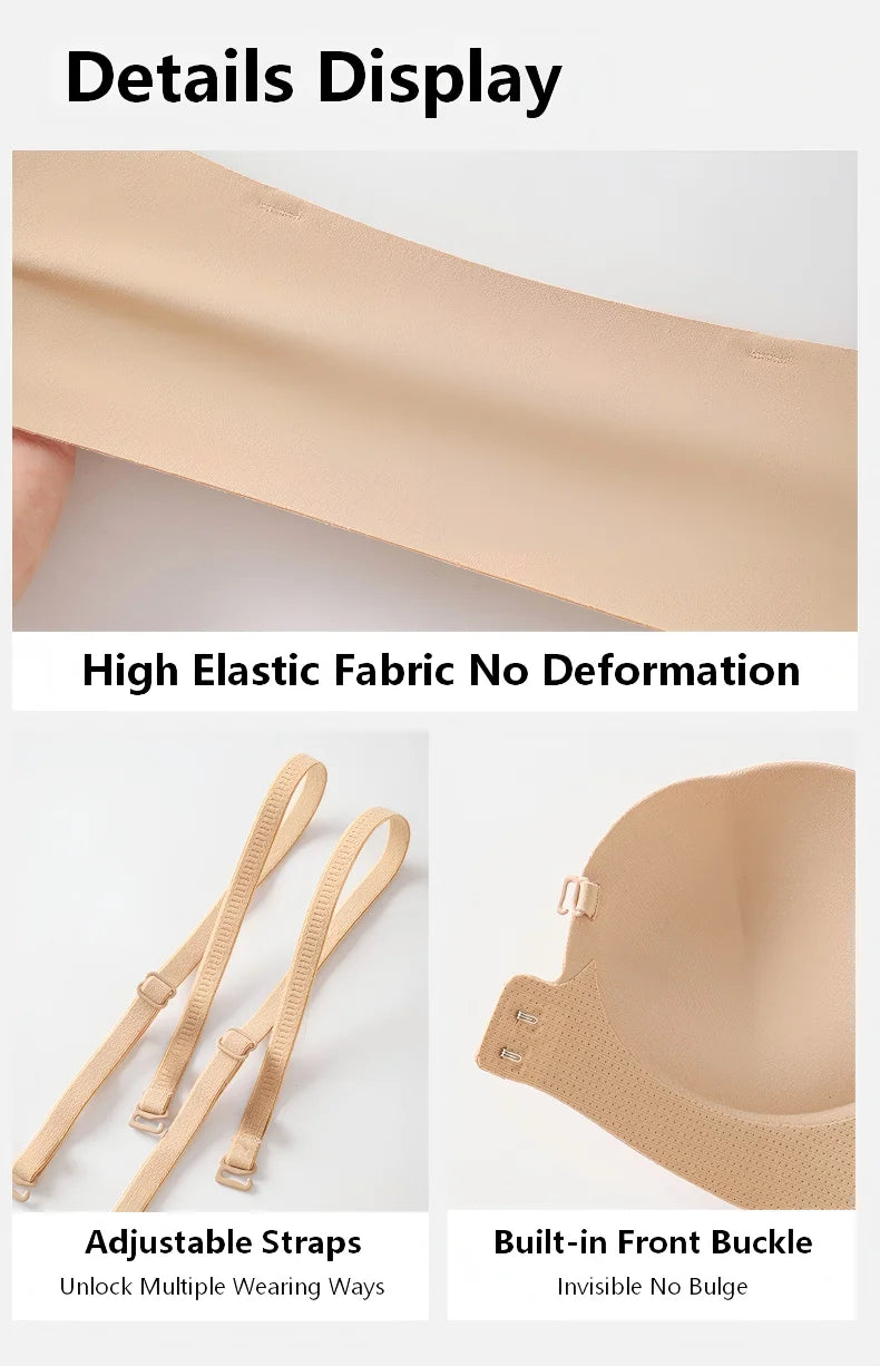 Wireless Strapless Pushup Bra 3D Molded Petal Design