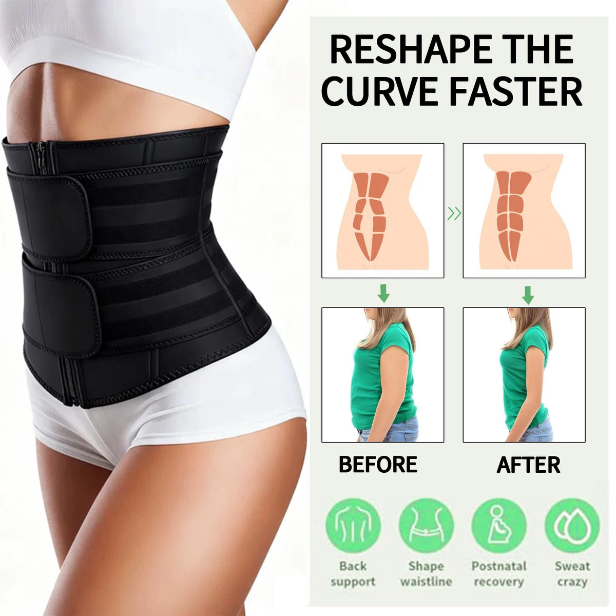 Adjustable Neoprene Waist Trainer for Women