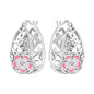 S925 Sterling Silver Iris Flower Hoop Earrings for Women