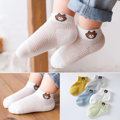 Children's Summer Fishnet Cotton Socks Set