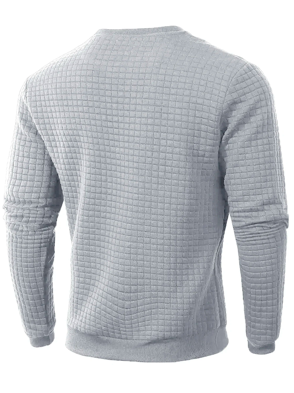 Men's Casual Jacquard Check Pullover Sweatshirt