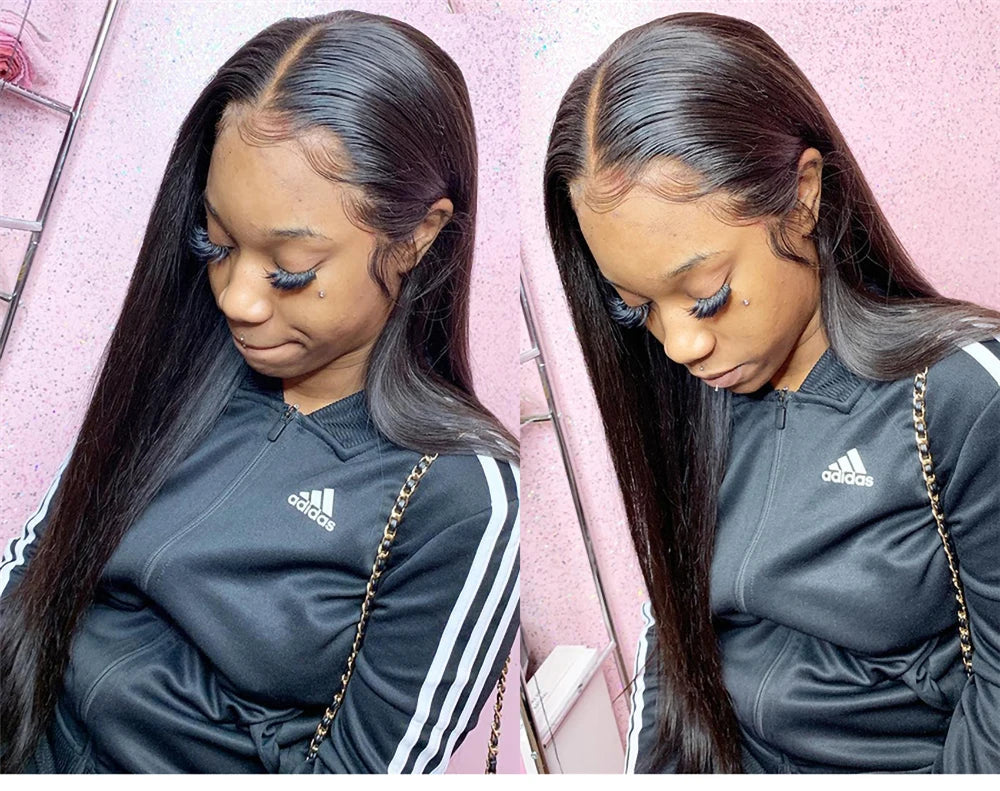 Hd Lace Frontal Wig 30 Inch Bone Straight Human Hair