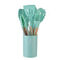 12 Piece Silicone Kitchen Utensils Set with Wooden Handle