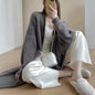 Thick Knee Length Open Knit Coat for Women