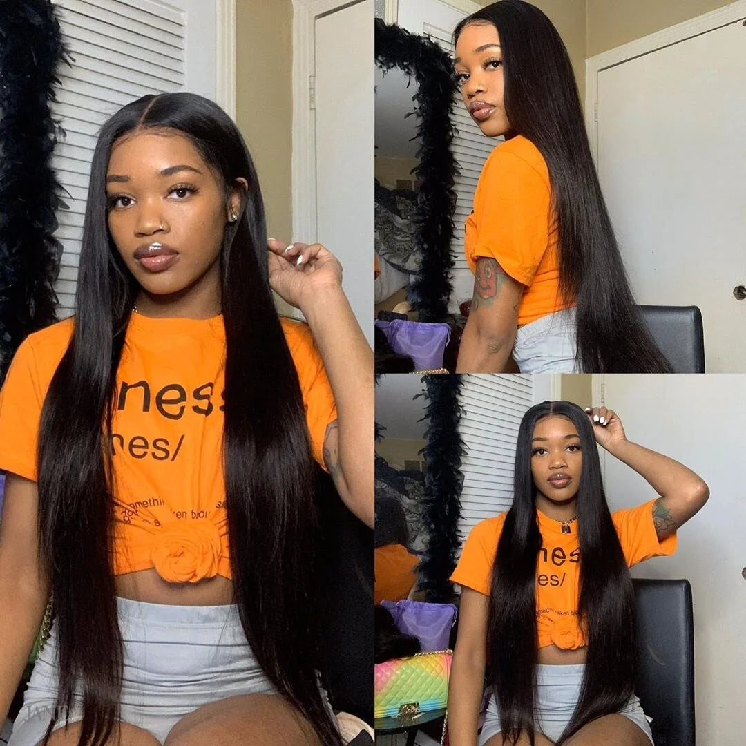Hd Lace Frontal Wig 30 Inch Bone Straight Human Hair