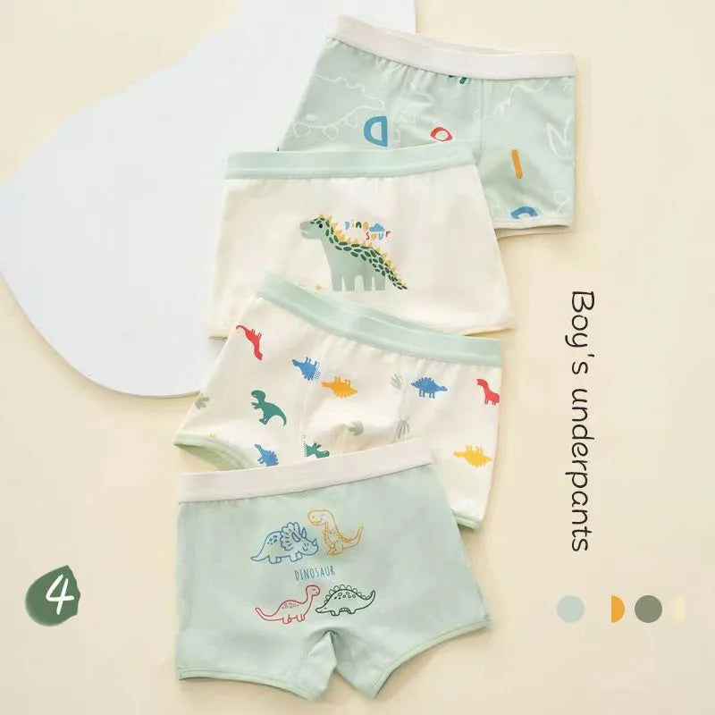 Children's Cotton Underwear Boy Briefs with Cartoon Design
