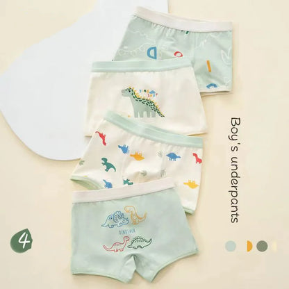 Children's Cotton Underwear Boy Briefs with Cartoon Design