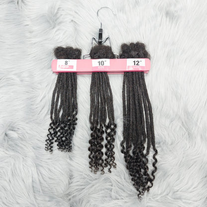 Natural Human Hair Dreadlock Extensions 8-12 Inch Curly Ends