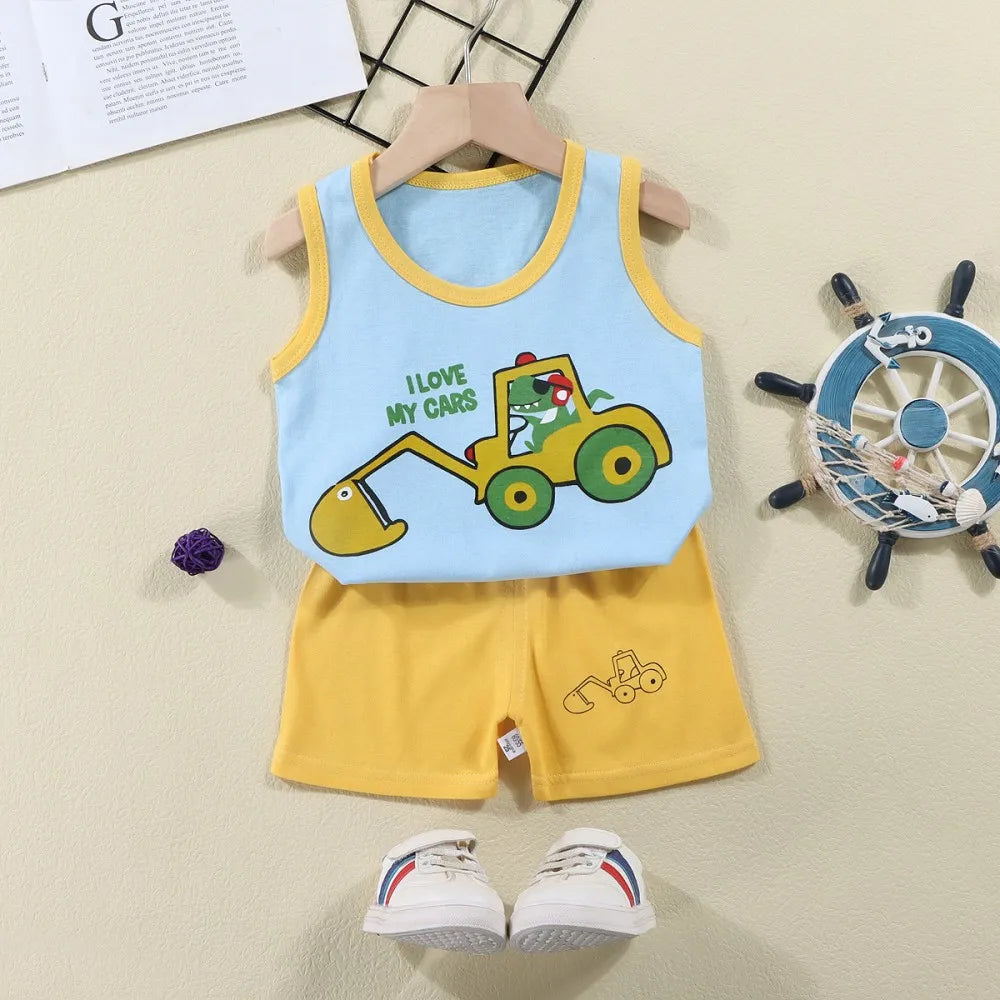 Cotton Summer Kids Clothing Set T-Shirt and Shorts