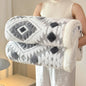Geometric Jacquard Fleece Blanket Double Layer Taffeta