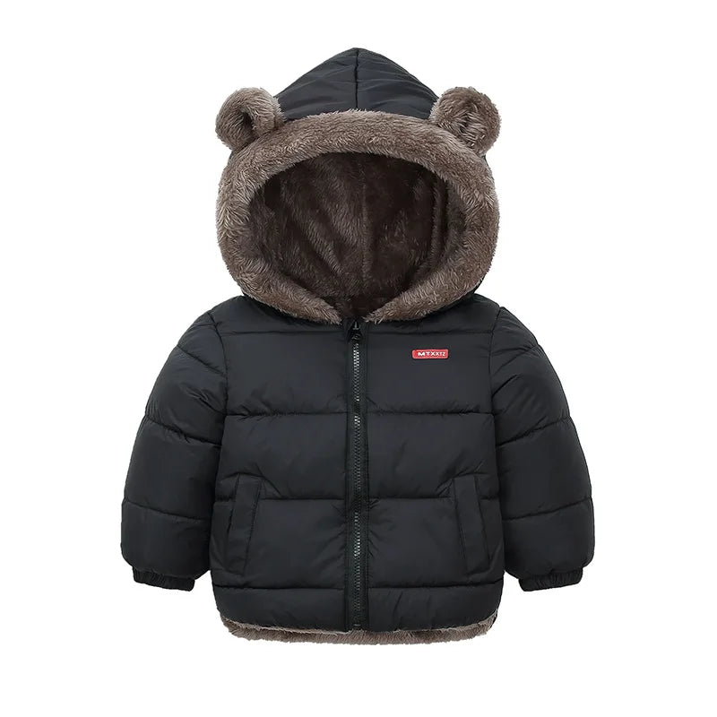 Thick Winter Jacket for Kids Hooded Cotton Outerwear