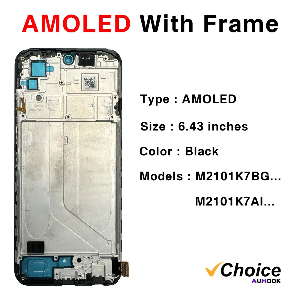 AMOLED LCD Display Touch Screen Digitizer for Redmi Note 10S