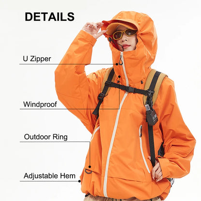 CHRLCK Waterproof Hiking Jacket Unisex Spring Autumn