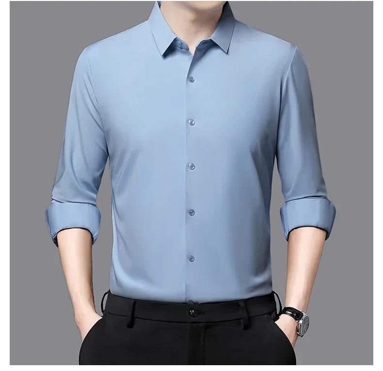 Men's Ultra-Stretch Slim-Fit Long Sleeve Shirt