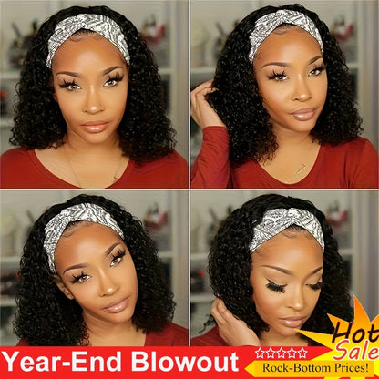 Afro Kinky Curly Wig with Headband 200% Density