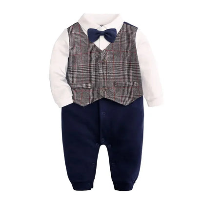 Cotton Long Sleeve Baby Rompers for Boys 0-24 Months