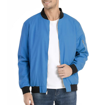 Men's Lightweight Casual Bomber Jacket Polyester