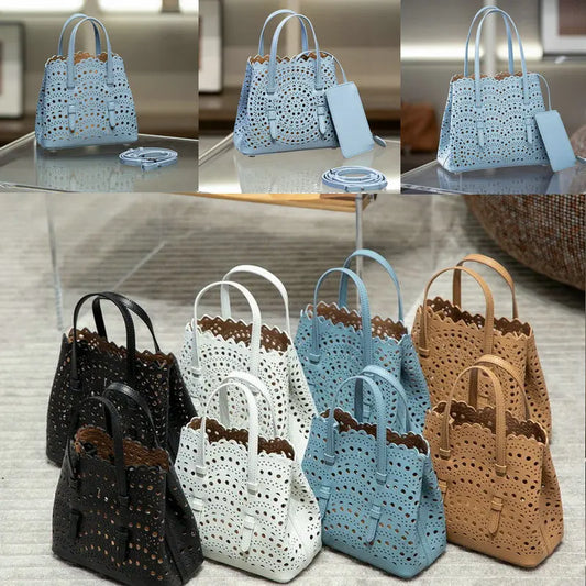 Mini Cowhide Shoulder Handbag Genuine Leather Bucket Bag