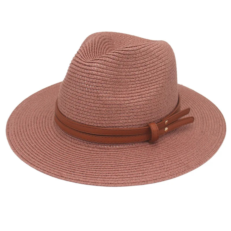 Straw Panama Sun Hat for Women Beach Leisure