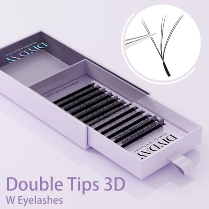 DIYDAY W Shape Eyelash Extensions Natural Soft Synthetic Hair
