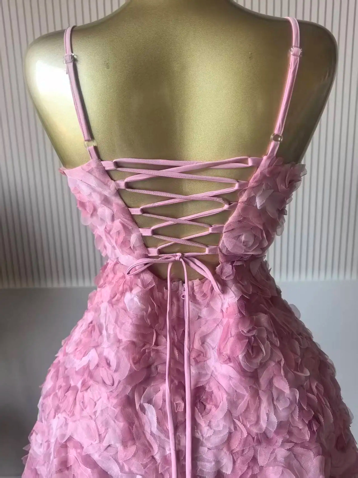 Rose Floral Spaghetti Strap A-line Mini Dress