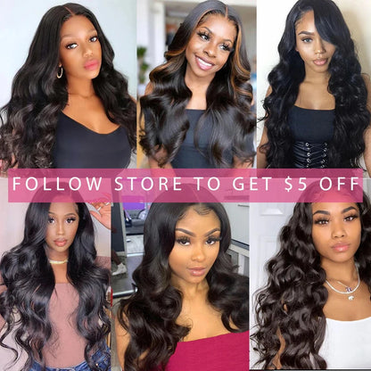 Beaufox Body Wave Brazilian Hair Weave Bundles 8-32 Inch Jet Black