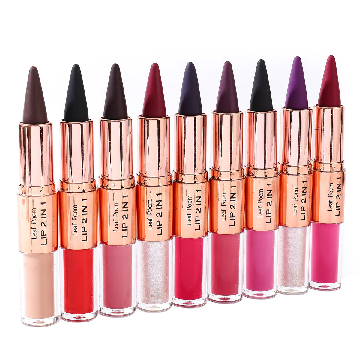 Waterproof Matte Black Lipstick and Lipgloss Duo