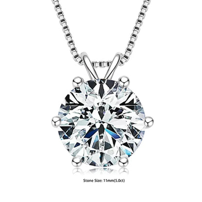 Moissanite Pendant Necklace 925 Sterling Silver Women