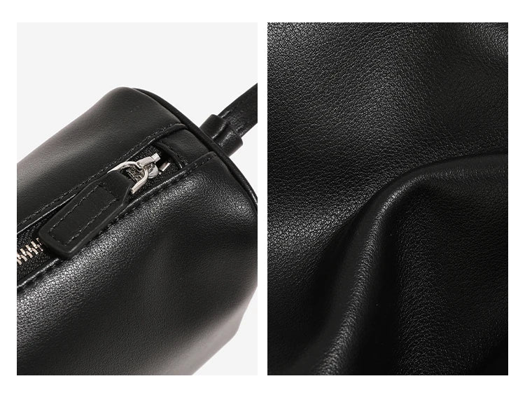 Soft Cowhide Mini Crossbody Bag with Split Leather