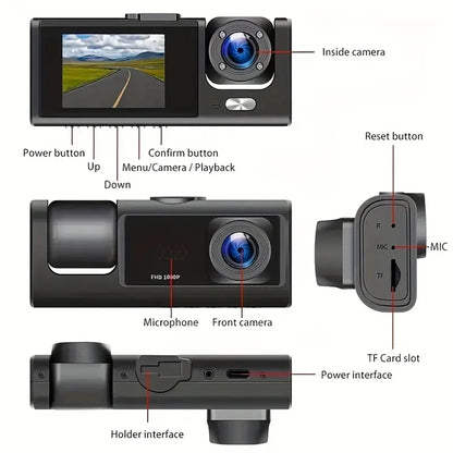 1080P WiFi Dash Cam with Front and Rear Cameras
