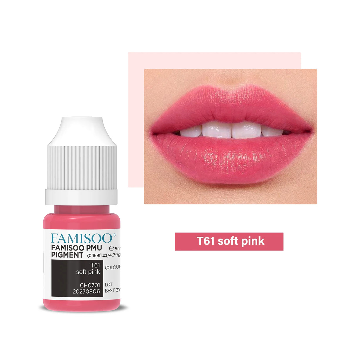 FAMISOO 5ML Permanent Makeup Pigment for Lips and Eyebrows