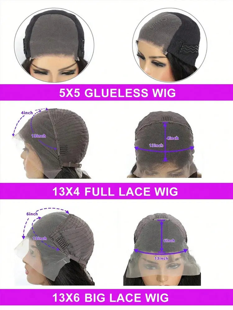 Transparent Bone Straight Lace Front Wig 250% Brazilian Hair