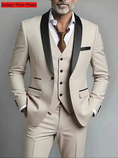 Slim Fit Black Tuxedo Suit Set for Men