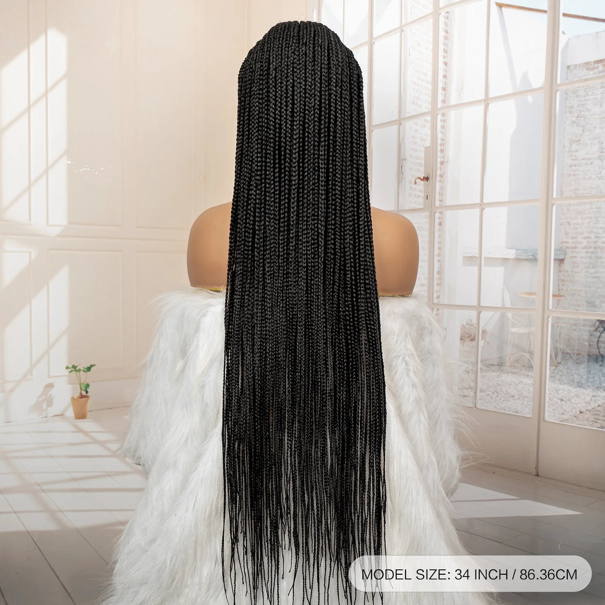 Synthetic Full Lace Cornrow Braided Wig for Black Women