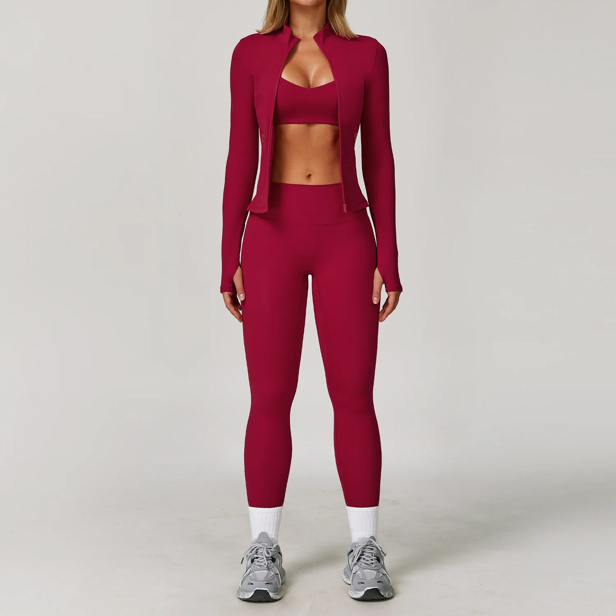 Yoga Suit Sports Set for Women Long Sleeve Athletic Wear