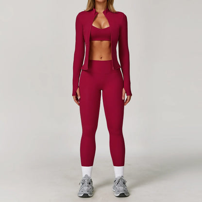 Yoga Suit Sports Set for Women Long Sleeve Athletic Wear