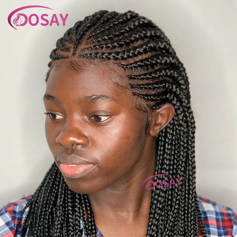 32 Inch Full Lace Front Synthetic Braided Wig Black
