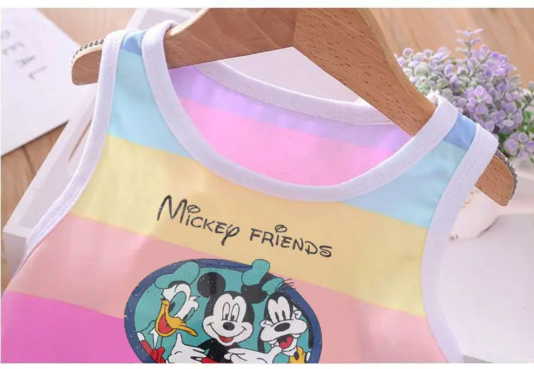 Cartoon Printed Vest and Shorts Set for Kids