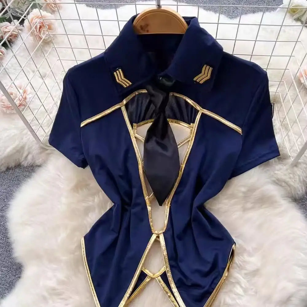 Women Transparent Lace Up Halter Bodysuit Romper