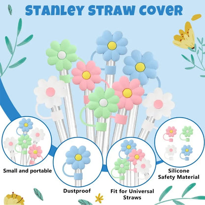 Silicone Dustproof Straw Covers 10mm Pack of 4