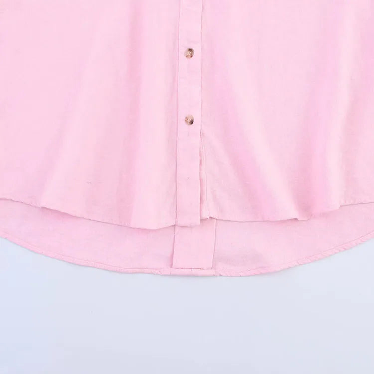 Wide Sleeved Asymmetric Hem Shirt for Women