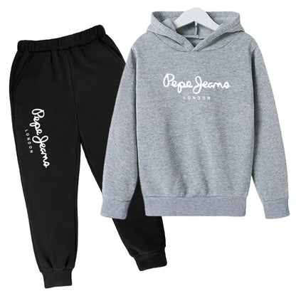 Leisure Letter Print Hoodie and Pants Tracksuit Set