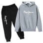 Leisure Letter Print Hoodie and Pants Tracksuit Set