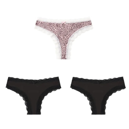BZEL Women Lace Thong Panties Low-Waist G-String Leopard