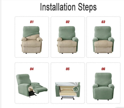 Soft Polyester Recliner Sofa Cover Solid Color