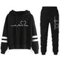 Womens Casual Stripe Hoodie and Sweatpants Set
