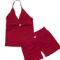 Seamless Lace-Up Bra and Shorts Yoga Set for Women