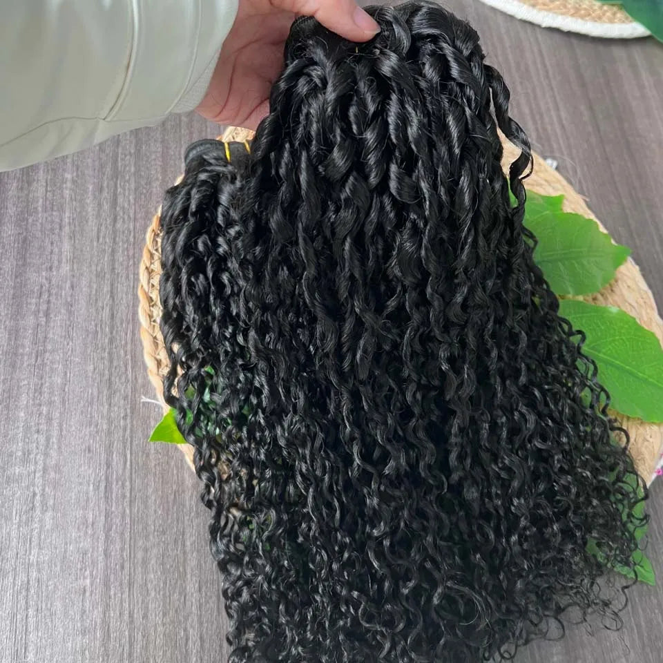 Brazilian Curly Human Hair Bundles Natural Color